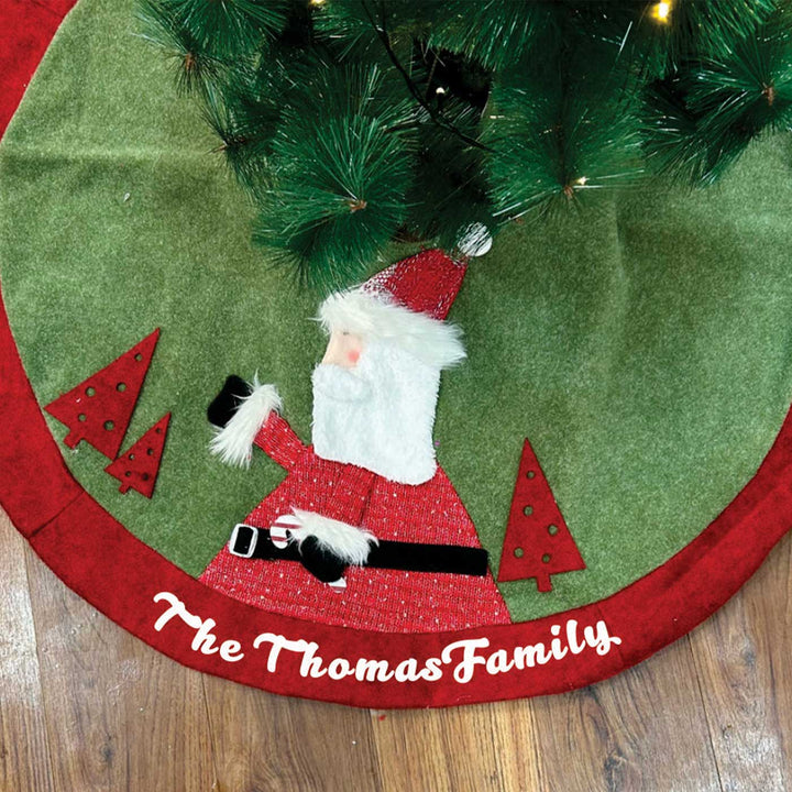 Personalized Santa's Winter Wrap Felt Tree Skirt For Christmas Tree Decoration