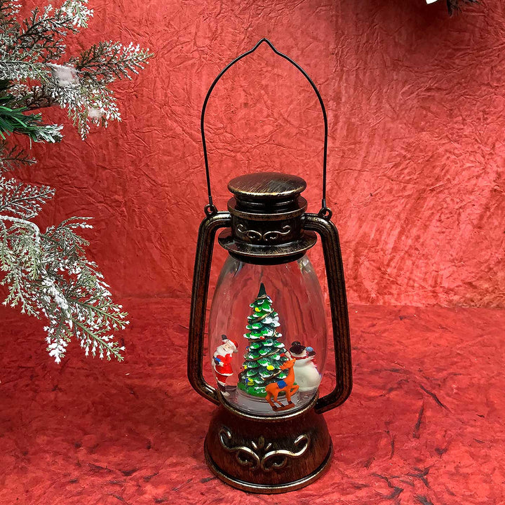 Trio Rotating Xmas Tree Musical Lantern Decor For Christmas Table Decoration