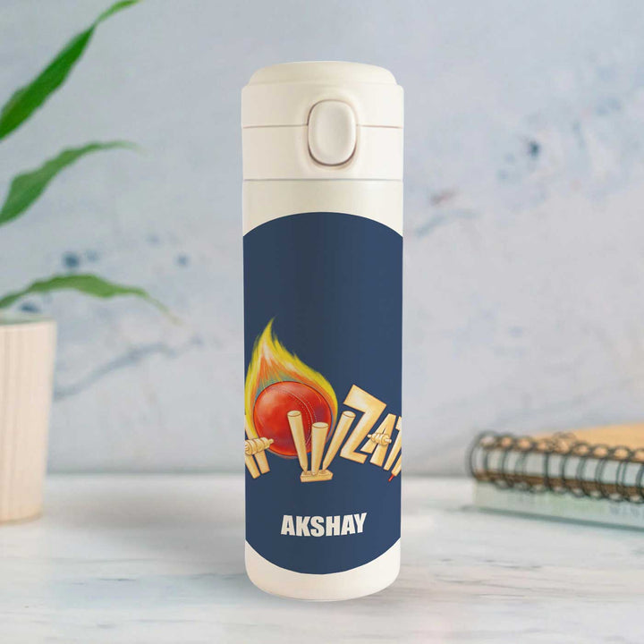 Personalized Cricket Buzz Theme Steel Insulated Water Bottle