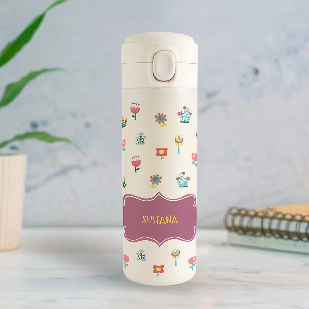 Personalized Enchanted Garden Theme Steel Insulated Water Bottle