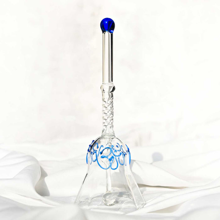 Handmade Blue Ringing Glass Bell | 5.9 inch