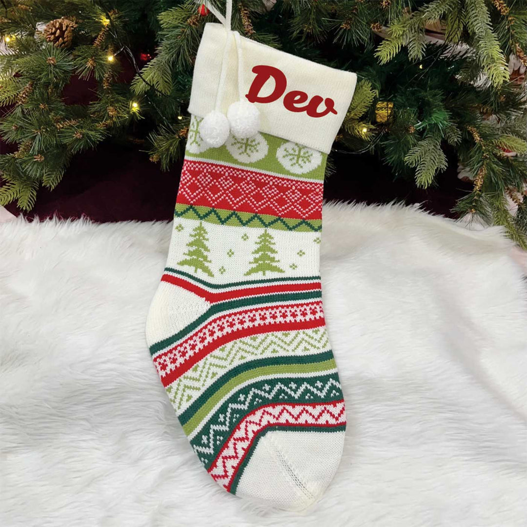 Personalized Handwoven Knitted Woolen Stockings For Christmas Decoration