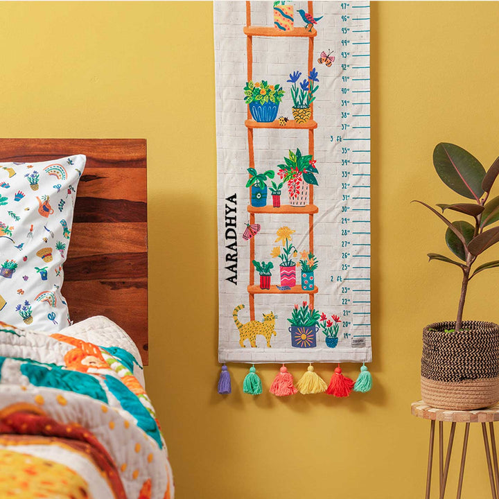 Personalized Climber Theme Cotton Height Chart For Kids