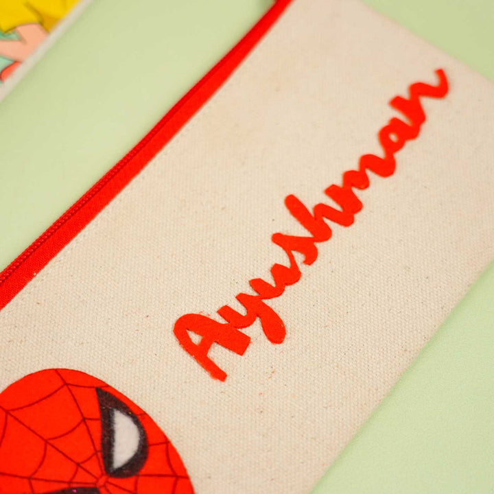 Personalized Spiderman Theme Stationary Pouch