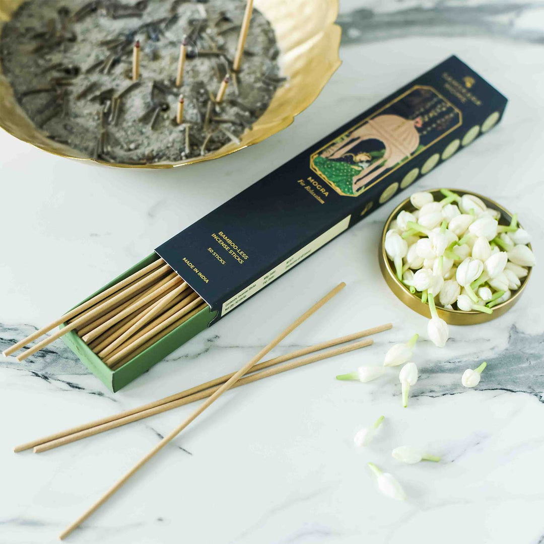 Handmade Mogra Natural Bamboo Free Incense Stick / Agarbatti | Set Of 50