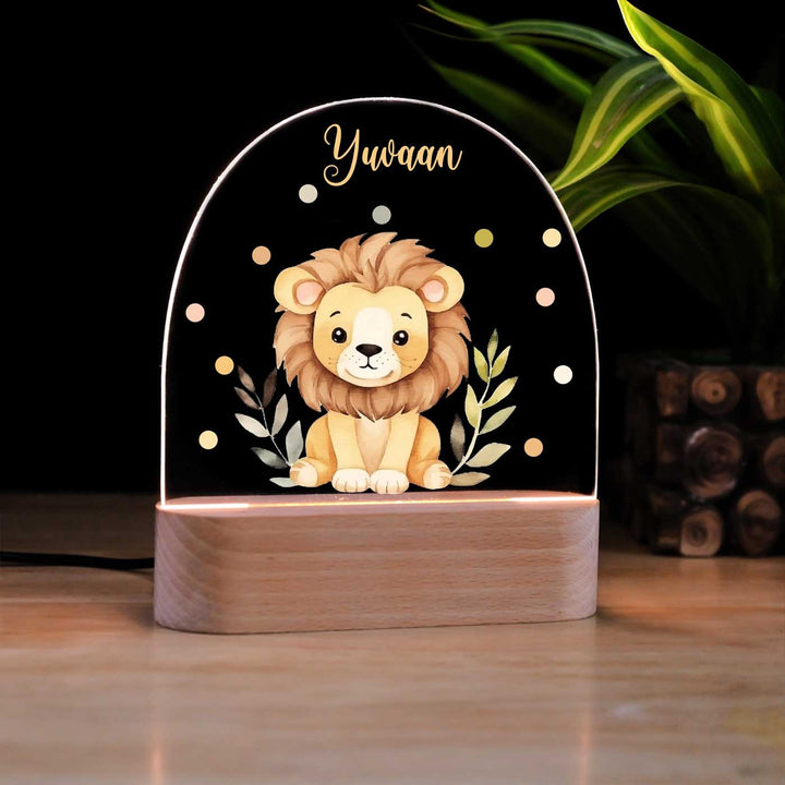 Personalized Lion Theme Acrylic LED Table Lamp