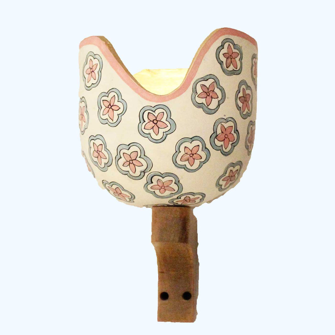 Handmade Fancy Floral Pattern Terracotta Wall Lamp