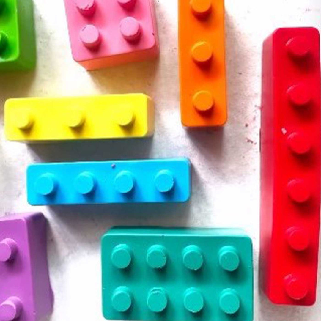 Handmade Non-Toxic Lego Block Crayons | Set Of 8