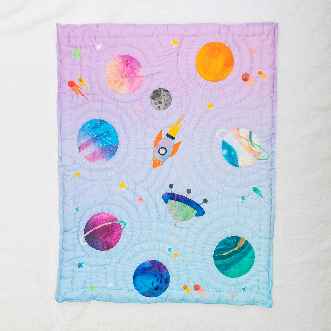 Personalized Tim, The Traveller Baby Theme Cotton Quilt For Kids