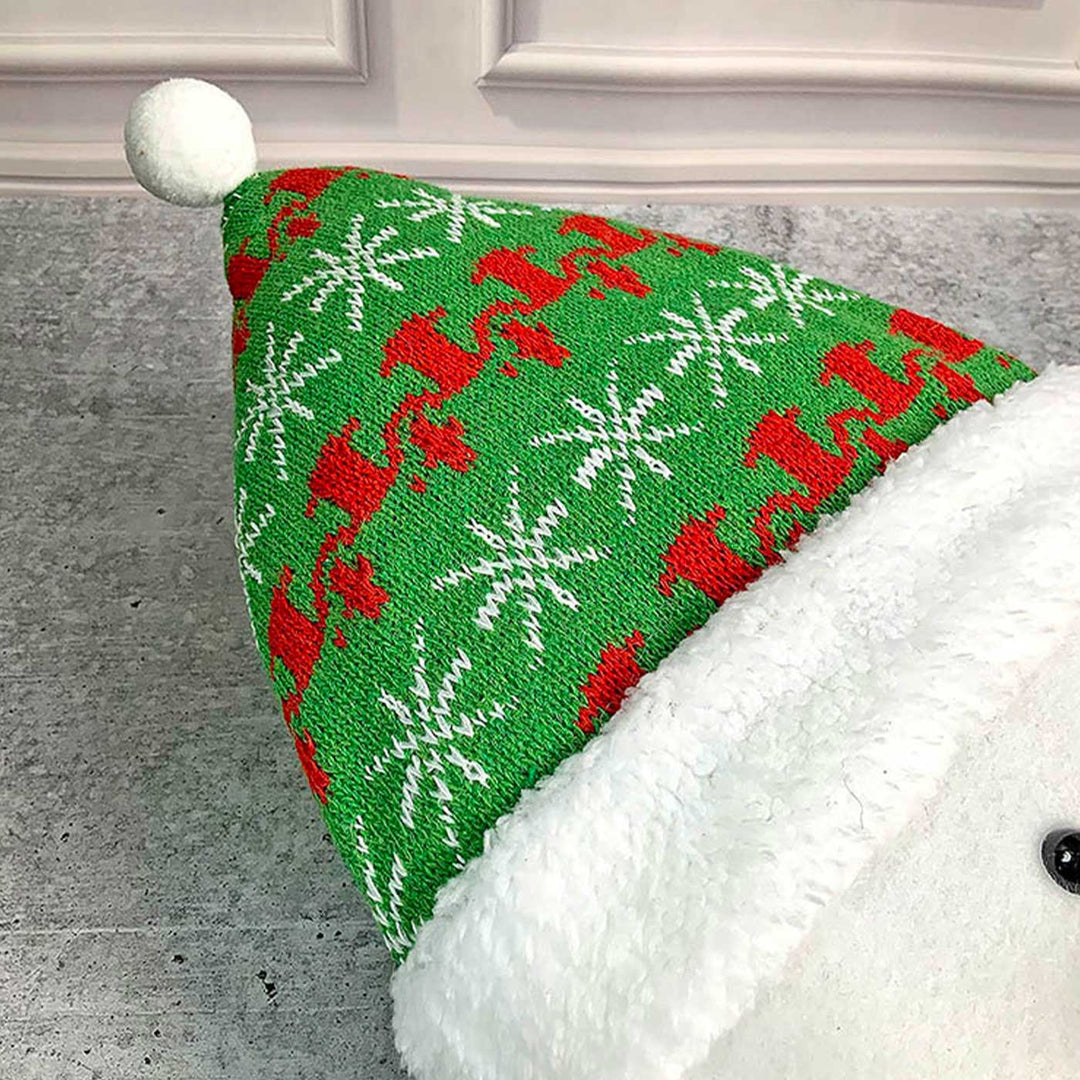 Fluffy Snowman Christmas Themed Woolen Pillow For Christmas Decoration