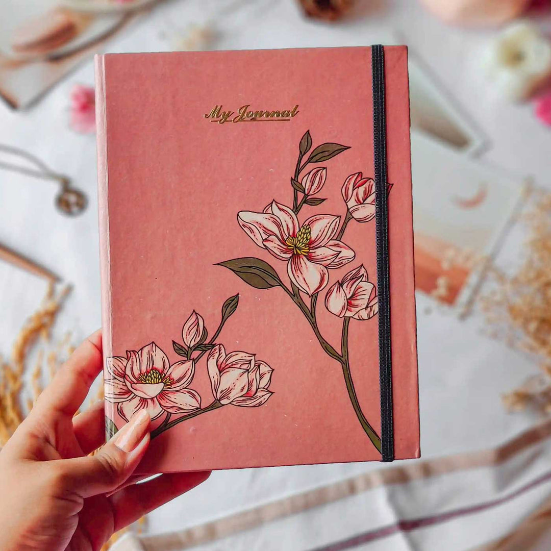 Handmade Magnolia Pink Ruled Journal | 100  Pages