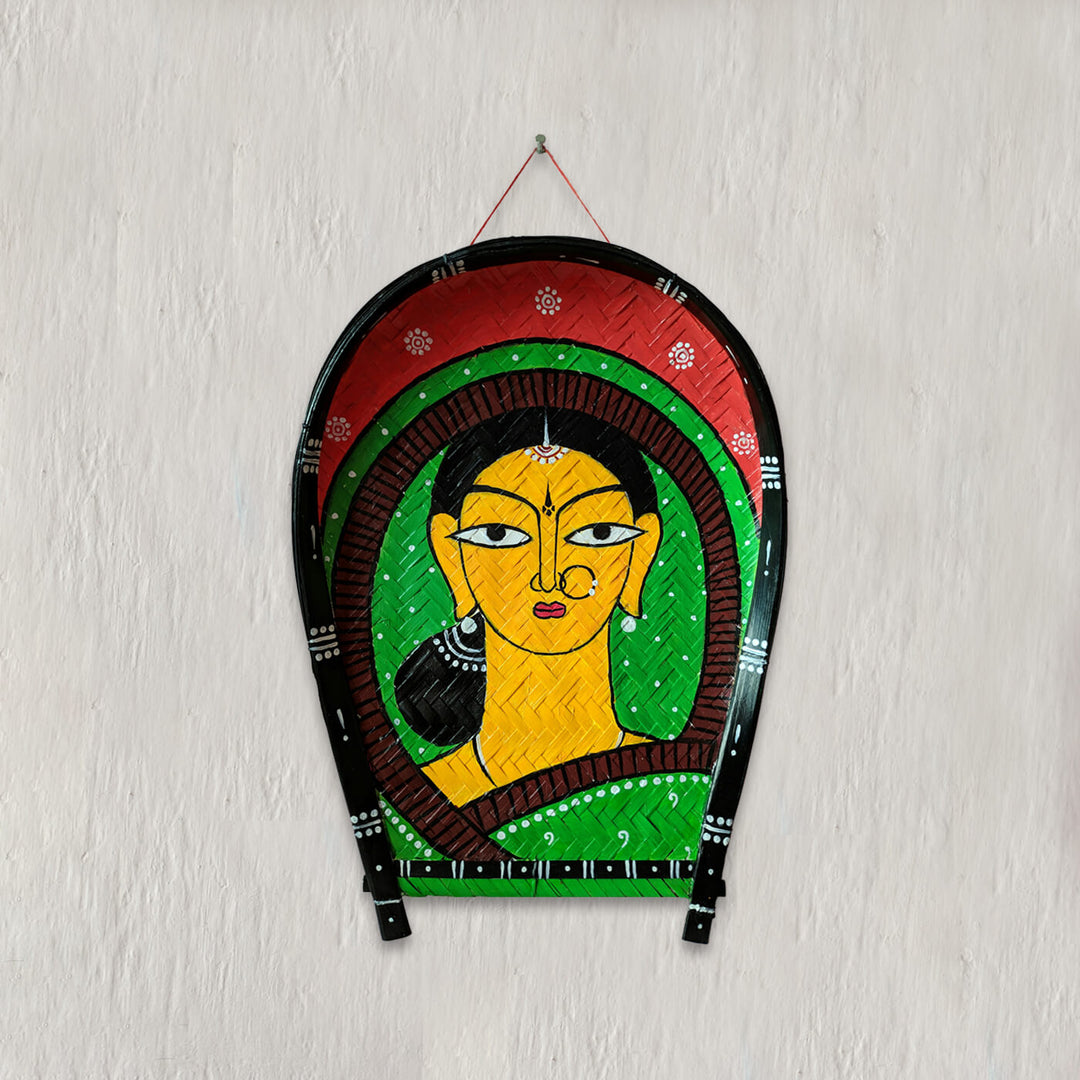 Handpainted Bengali Themed Bamboo Wall Decor