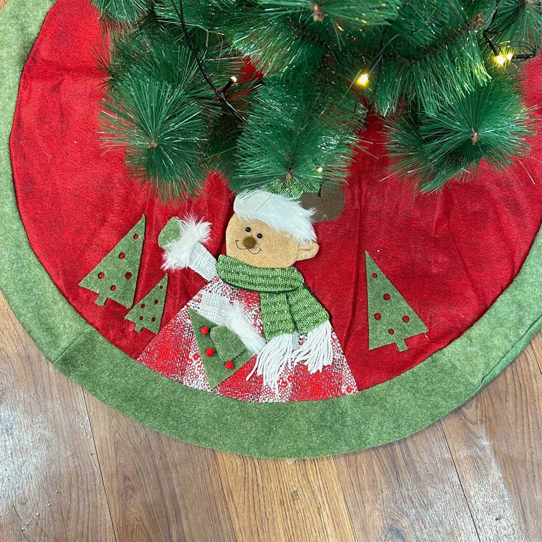 Personalized Reindeer's Winter Wrap Felt Tree Skirt For Christmas Tree Decoration