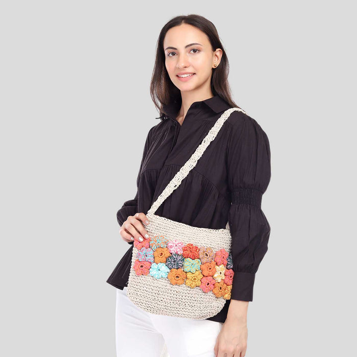 Handmade Crochet Multicolour Ibiza Crossbody Bag