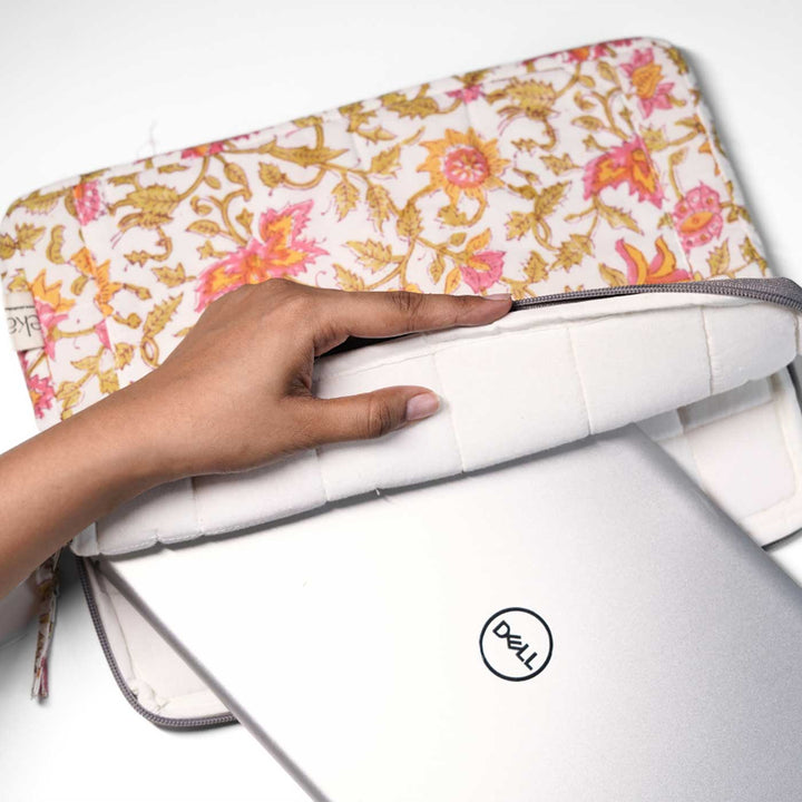 Pink Floral Laptop Sleeve