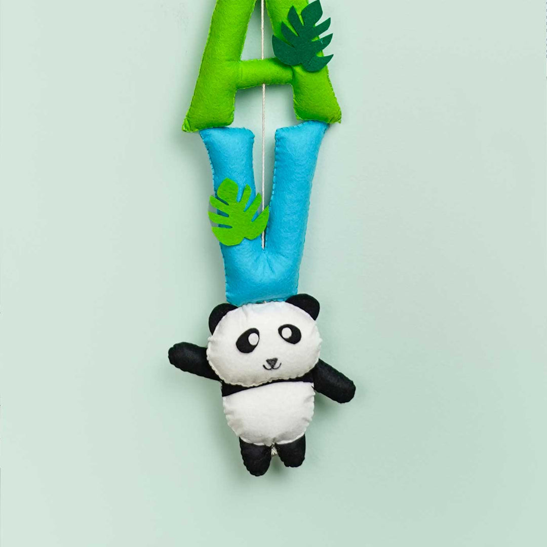 Handcrafted Personalized Ele & Panda Themed Bunting For Kids