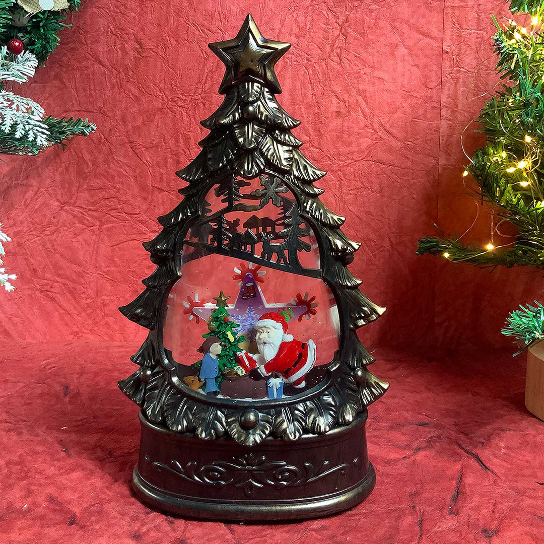 Santa's Xmas Tree Musical Globe For Christmas Table Decoration