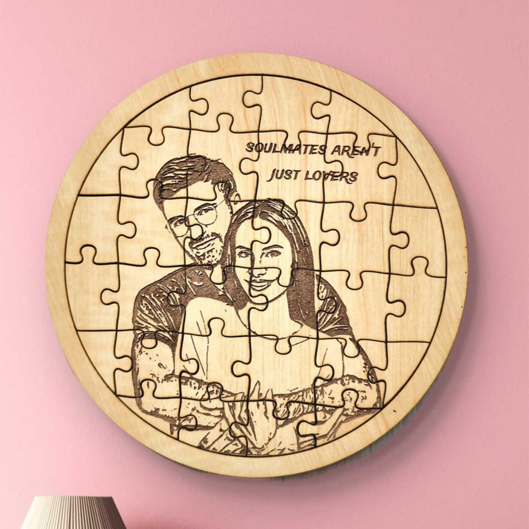 Photo Personalized Round MDF Wood Puzzle