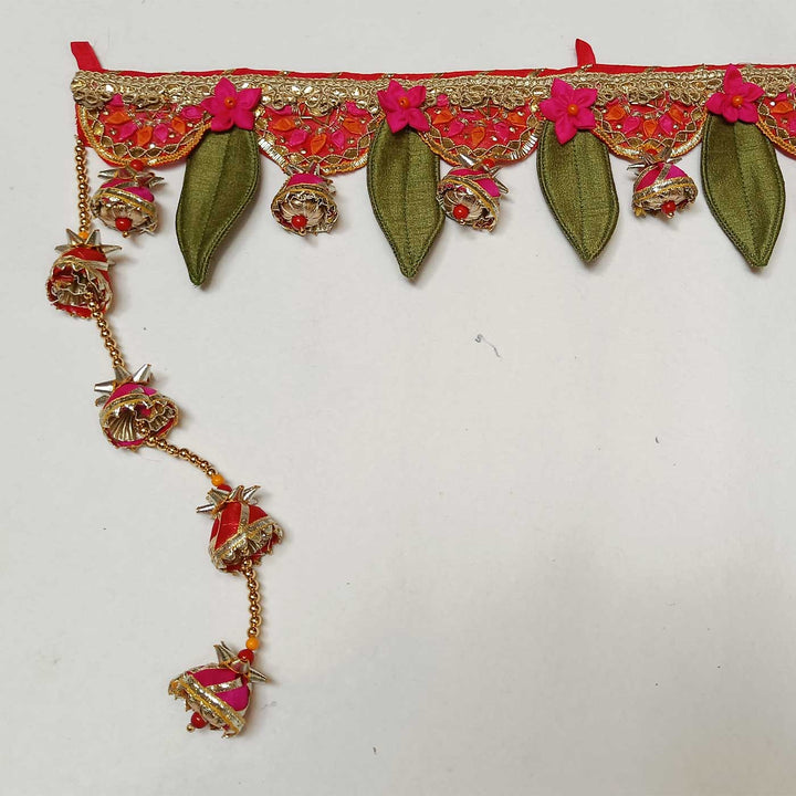 Handmade Divine Gota Patti And Ashoka Leaf Toran