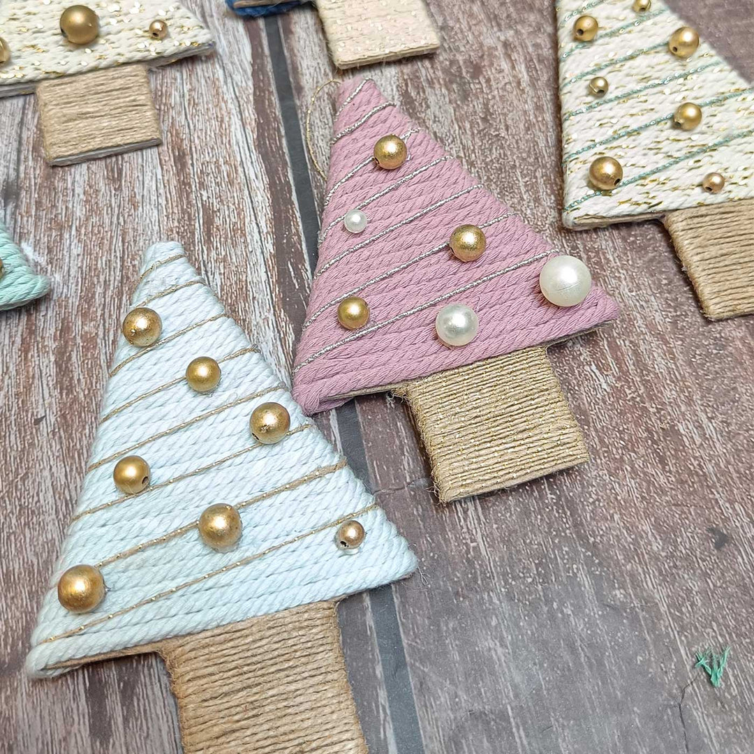 Handmade Assorted Multicolour For Christmas Tree Decoration | Set Of 5