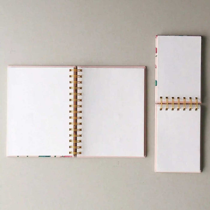 Handmade Nimbu Green Spiral Notebook and Notepad Set | 80 Pages