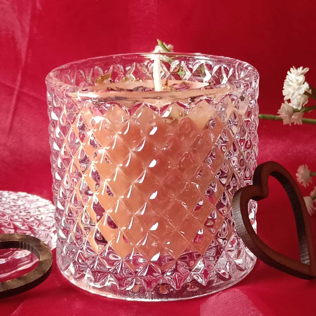 Beautiful Tango Crystal Jar With Tassle Wax Tealight Candle