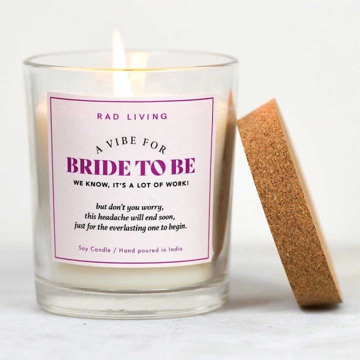 Hand Poured Bride To Be Fresh Lilies Scented Soy Wax Candle