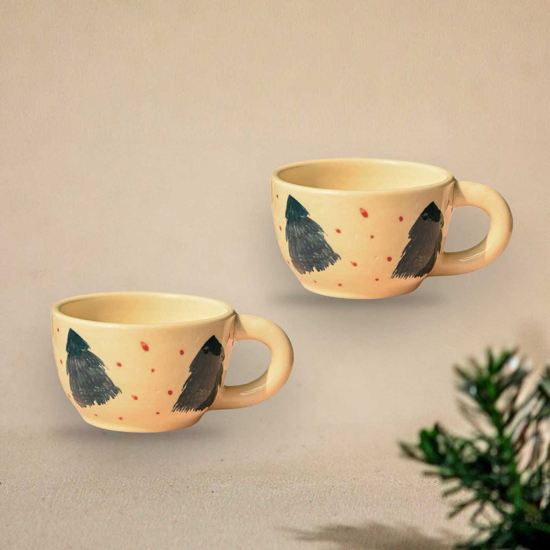 Handmade Christmas Tree Illustration Ceramic Mug | Secret Santa Gift Ideas