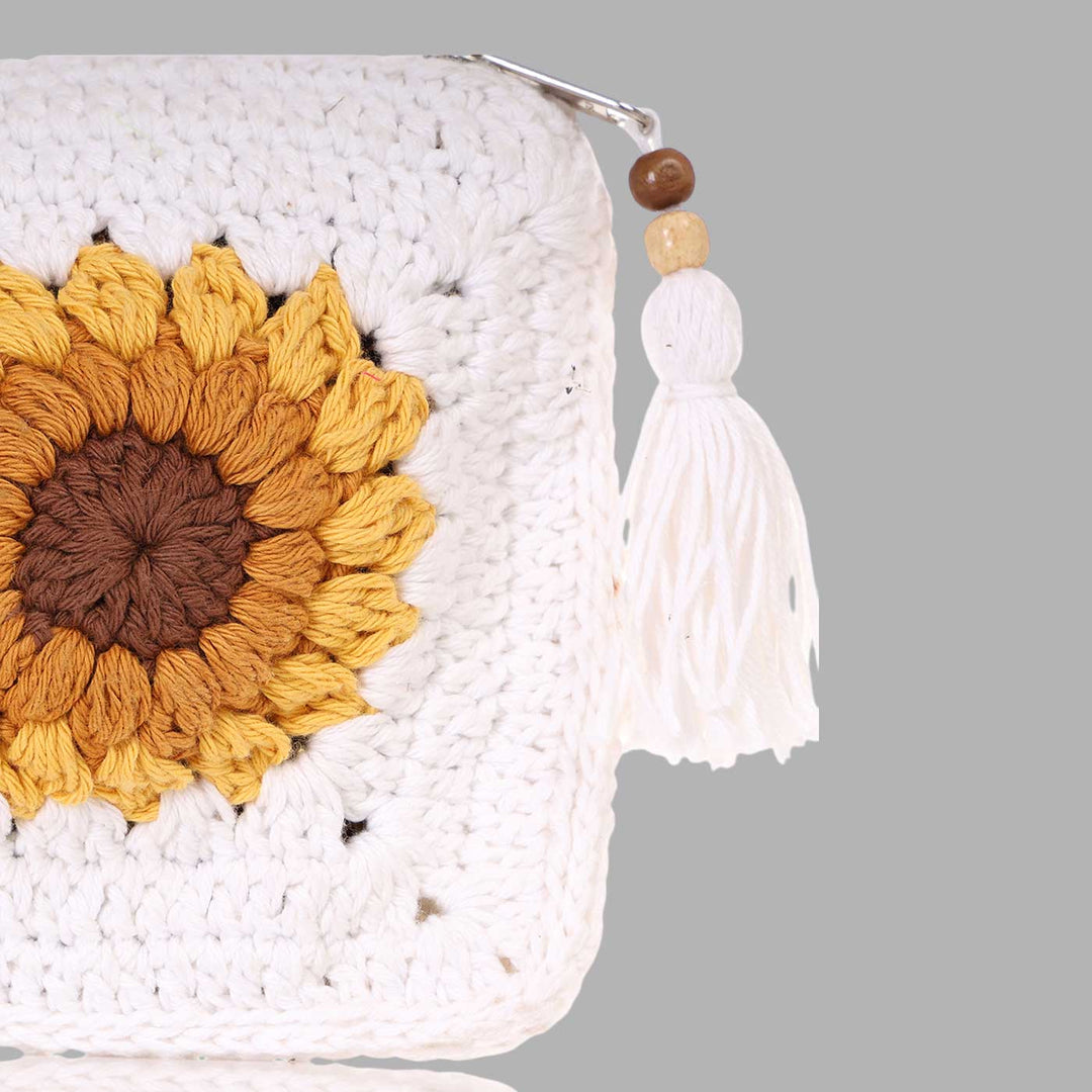 Handmade Crochet Sunflower Pouch