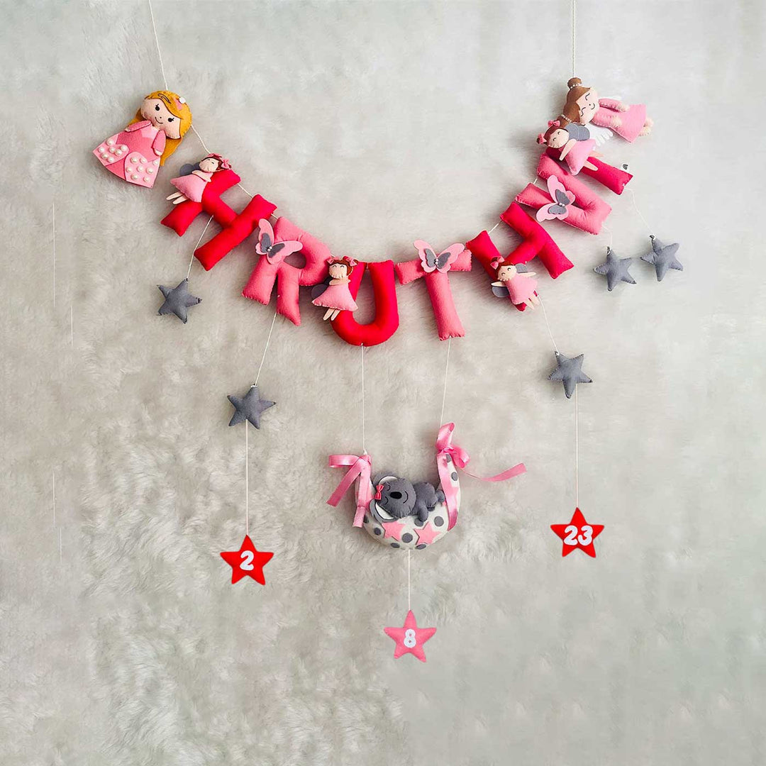 Handcrafted Personalized Doll Themed Bunting For Kids