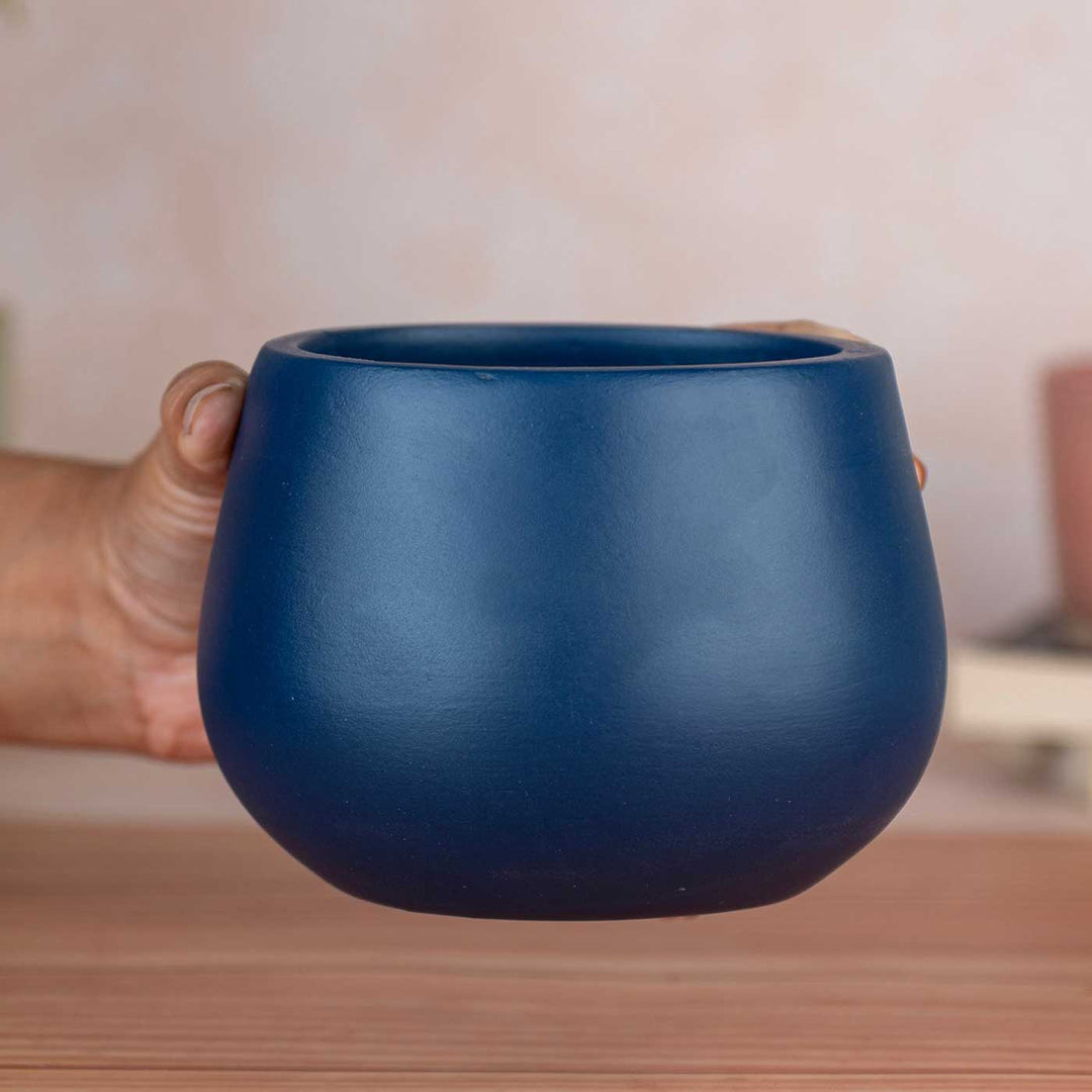 Minimal Blue Terracotta Planter