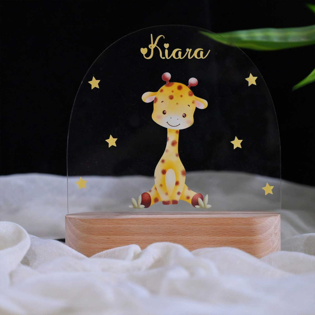 Personalized Giraffe Theme Acrylic LED Table Lamp