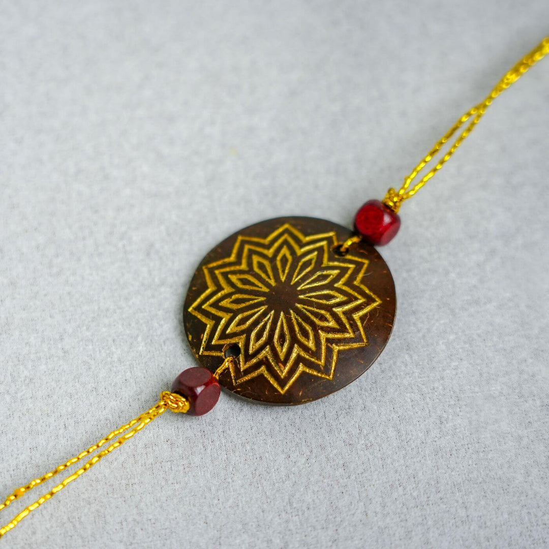 Handmade Eco-friendly Coconut Shell Rakhi (Set of 3)