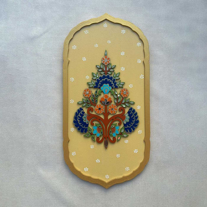 Hand-Painted Floral Ornate Theme MDF Wood Wall Decor