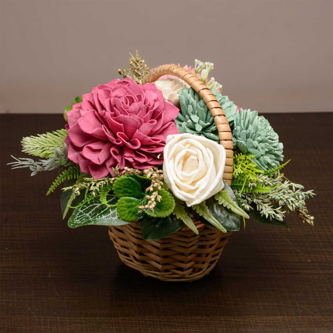 Handmade Basket Bliss Shola Flower Centerpiece