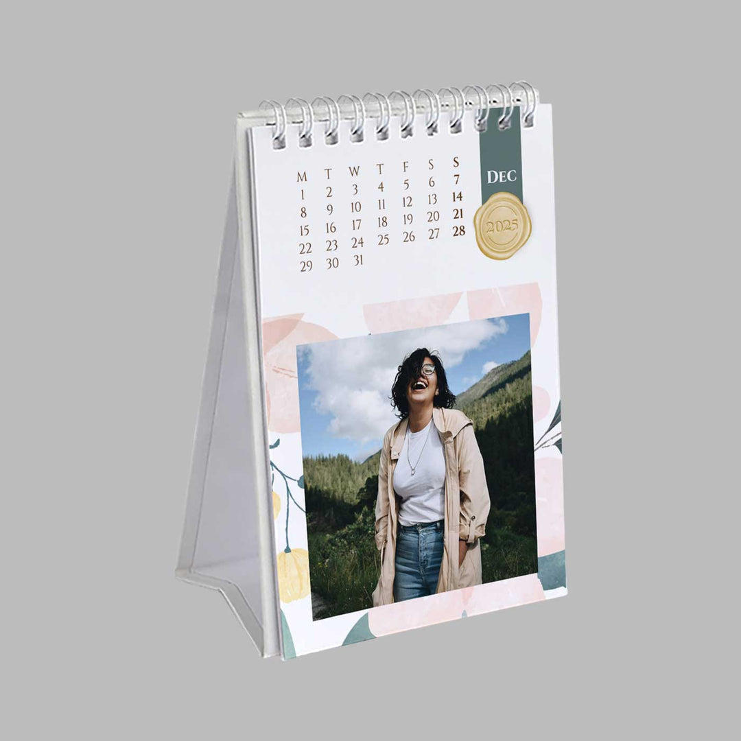 Photo Personalized Mini Glossy Finish 2025 Table Calender