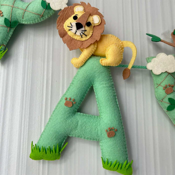 Personalized King Of The Jungle Felt Bunting / Garland For Kids