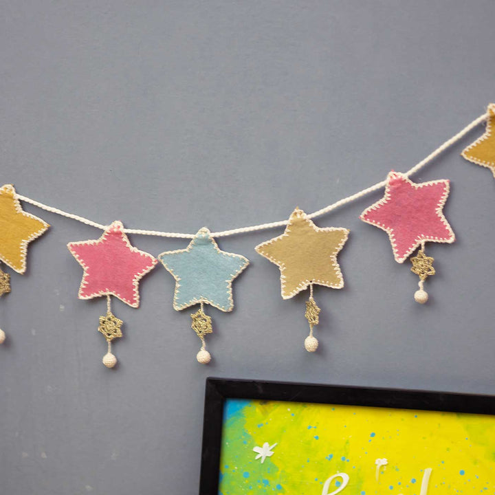 Handmade Crochet Star Themed Felt Bunting