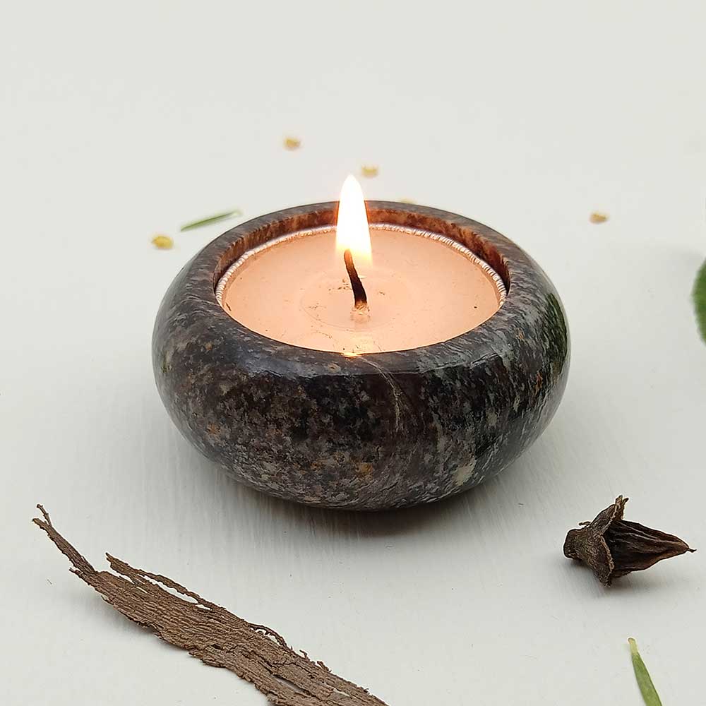 Handmade Multicolour Naif Tyre Shape Candle Holder | Set of 4