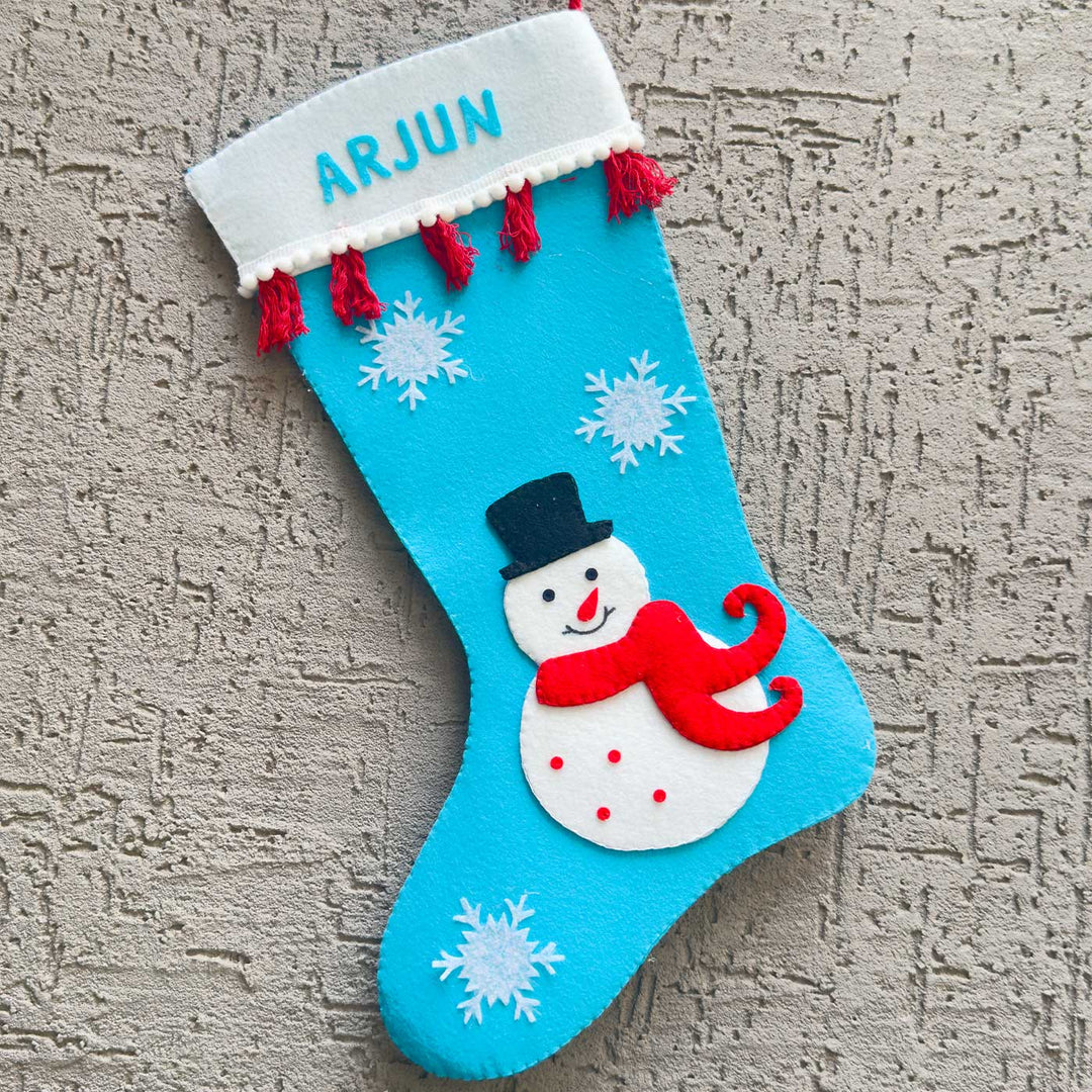 Personalized Snowman Theme Felt Stockings For Christmas Decoration