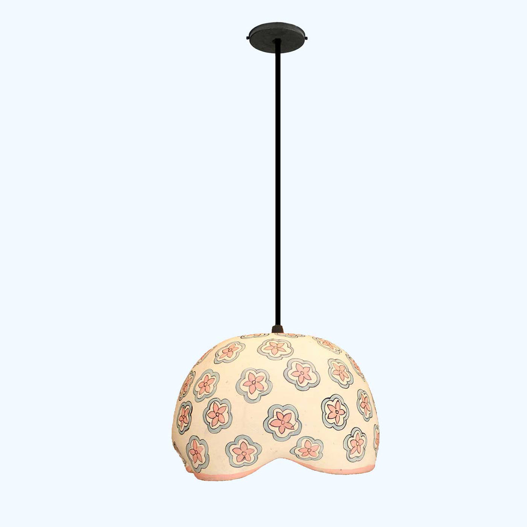 Handmade Unique Style Flower Terracotta Hanging Lamp