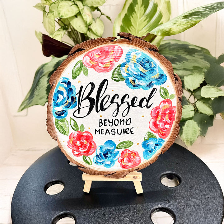 Personalized Hand-Painted Flowers Theme Wooden Decorative Plaque