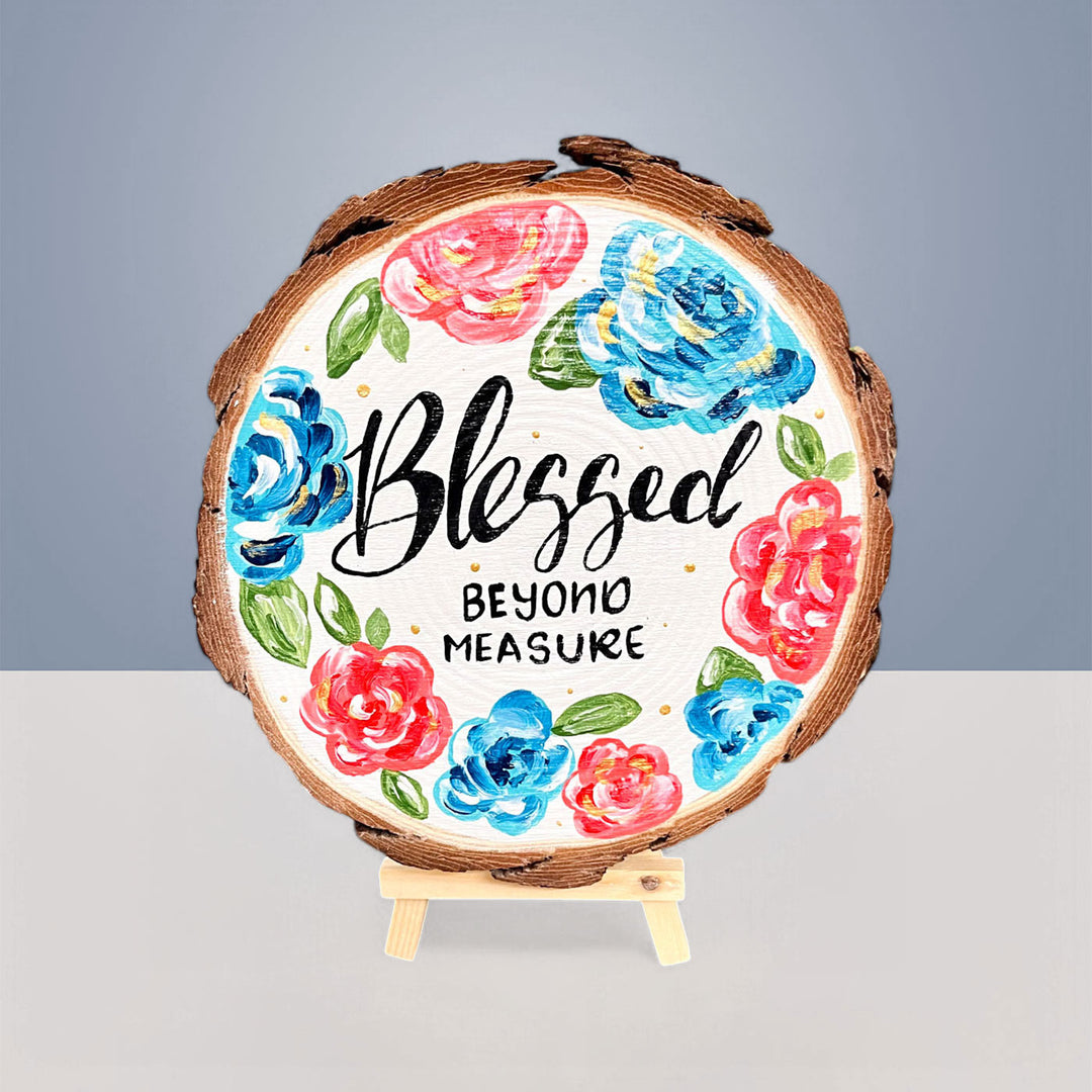 Personalized Hand-Painted Flowers Theme Wooden Decorative Plaque