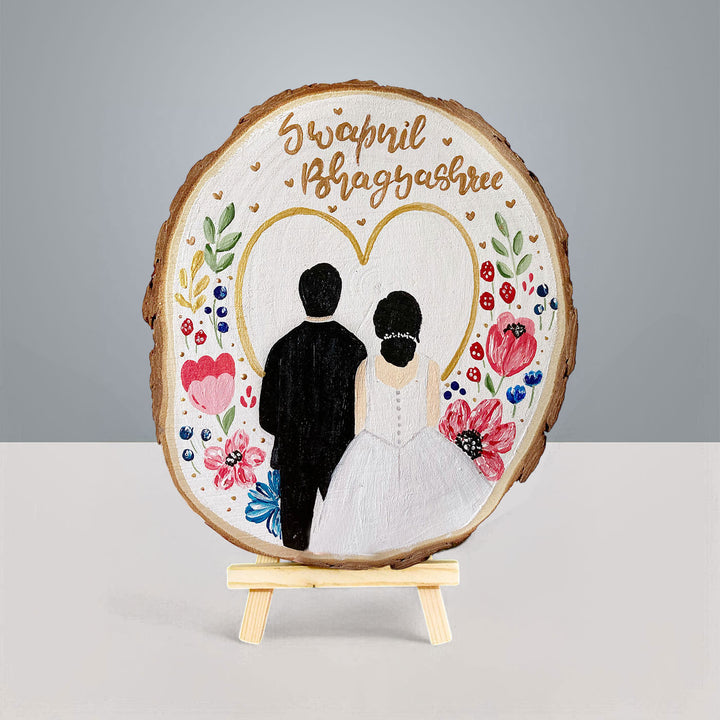 Photo Personalized Hand-Painted wedding Theme Wooden Decorative Plaque