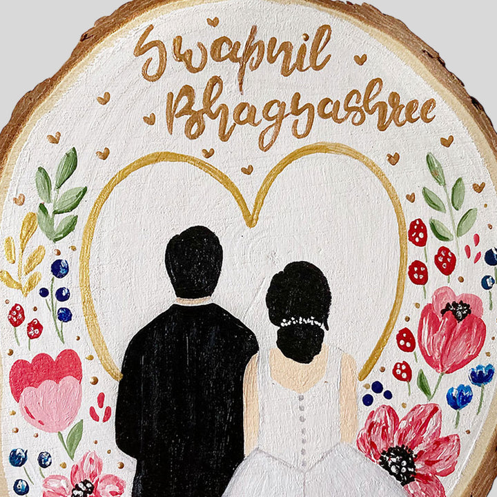 Photo Personalized Hand-Painted wedding Theme Wooden Decorative Plaque