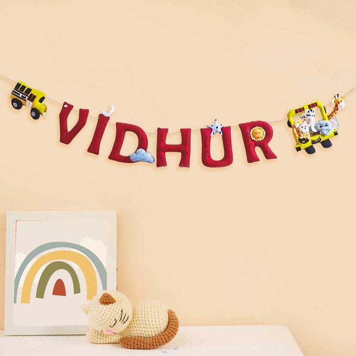 Personalized Safari Themed Felt Bunting For Kids