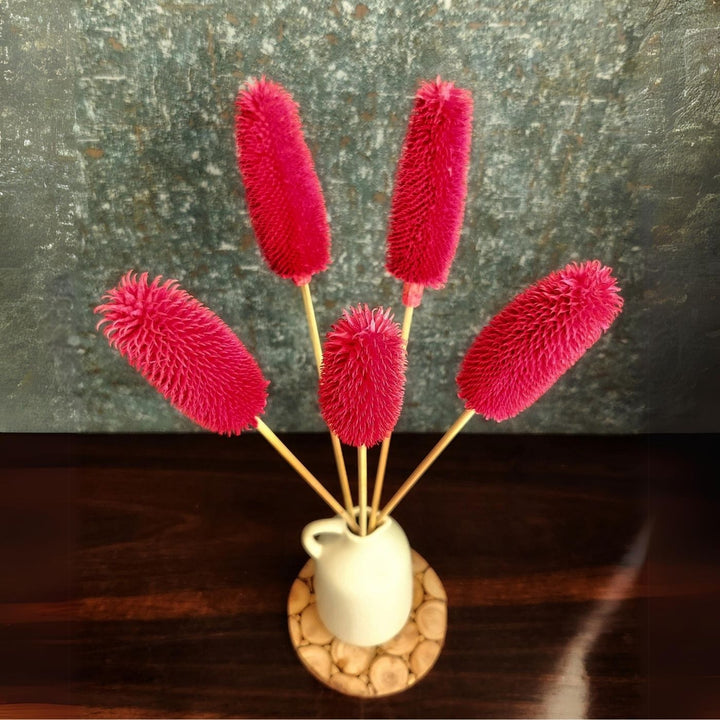 Handmade Exotic Banksia Stems Dried Flower Bouquet | Set Of 5