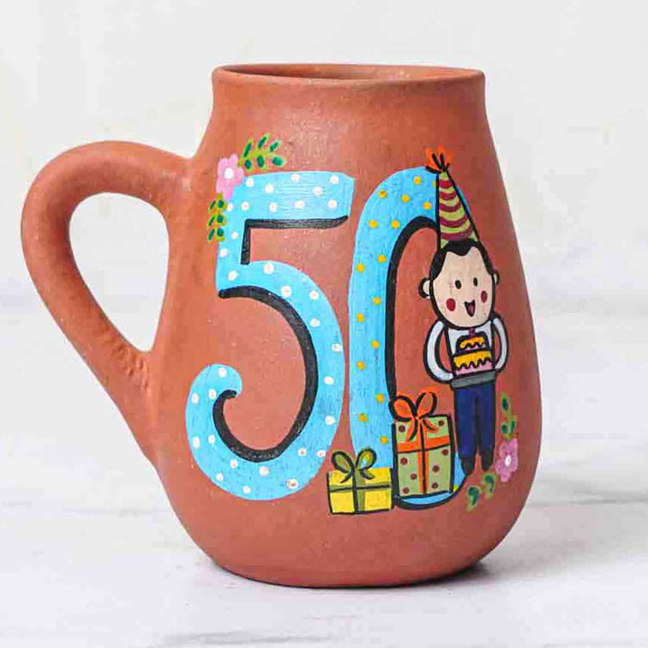 Personalized Hand-painted Birthday Milestone Terracotta Mug