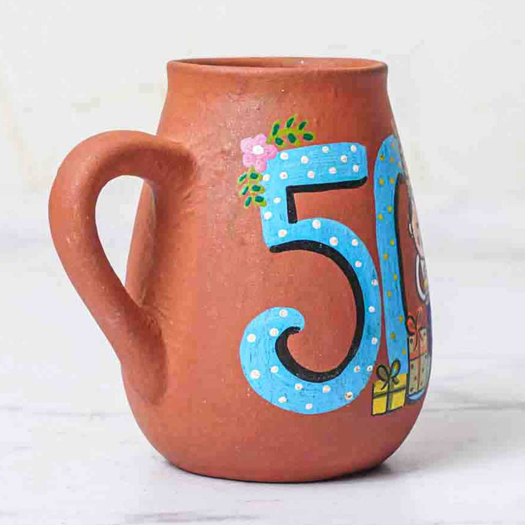 Personalized Hand-painted Birthday Milestone Terracotta Mug