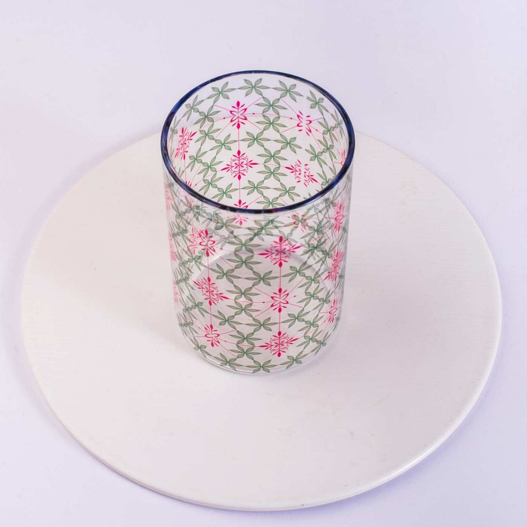 Borosilicate Glass Tumblers with Delicate Prints I 270 ML